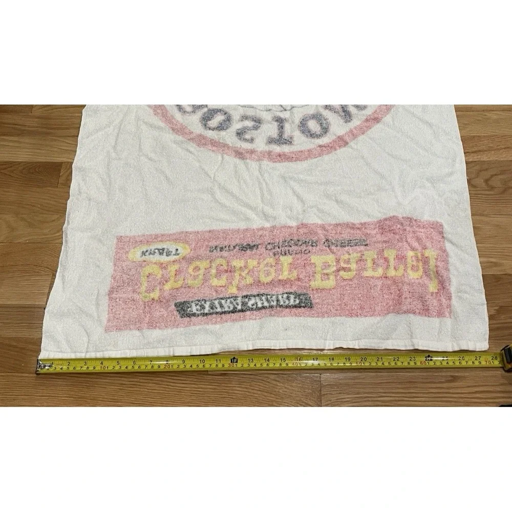 Vtg‎ Boston Red Sox Beach Towel Cracker Barrel Cheese Kraft White Cotton Promo